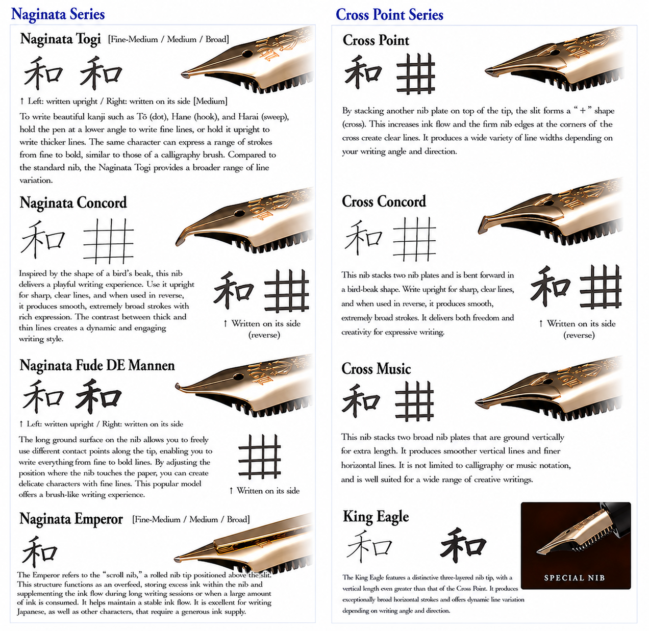 Sailor Special Nibs – Naginata Togi, King Eagle