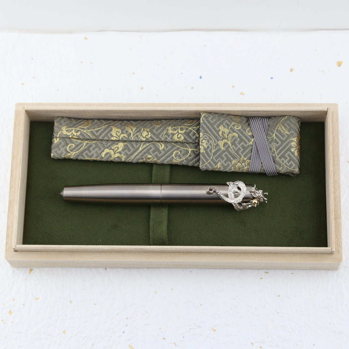 Nakaya Titanium Piccolo with Sterling Silver Dragon Stopper