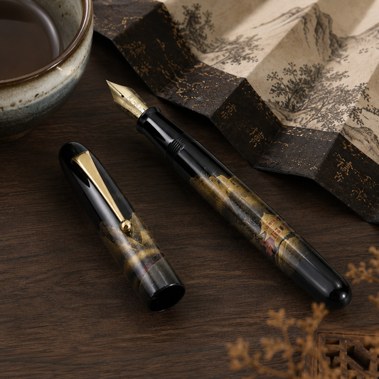 Namiki No. 50 Pavilion Landscape Maki-e Fountain Pen | By Kyusai Yoshida | Discontinued