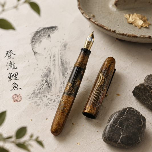 Namiki No. 50 Emperor Maki-e Fountain Pen — Carp on Waterfall