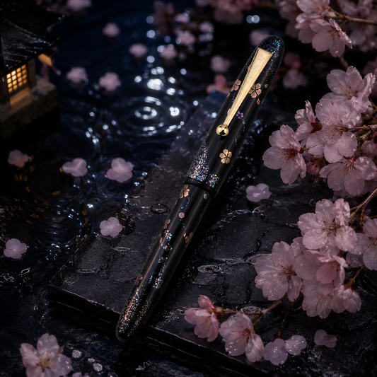 Namiki No. 10 Maki-e Fountain Pen — Cherry Blossoms at Night (夜桜)