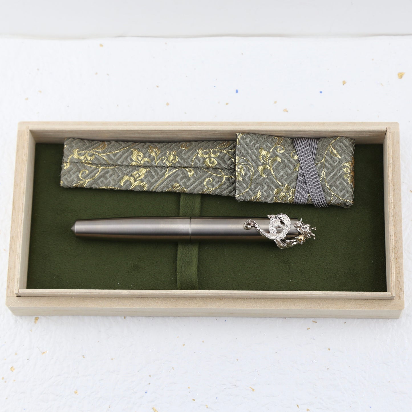 Nakaya Titanium Piccolo with Sterling Silver Dragon Stopper